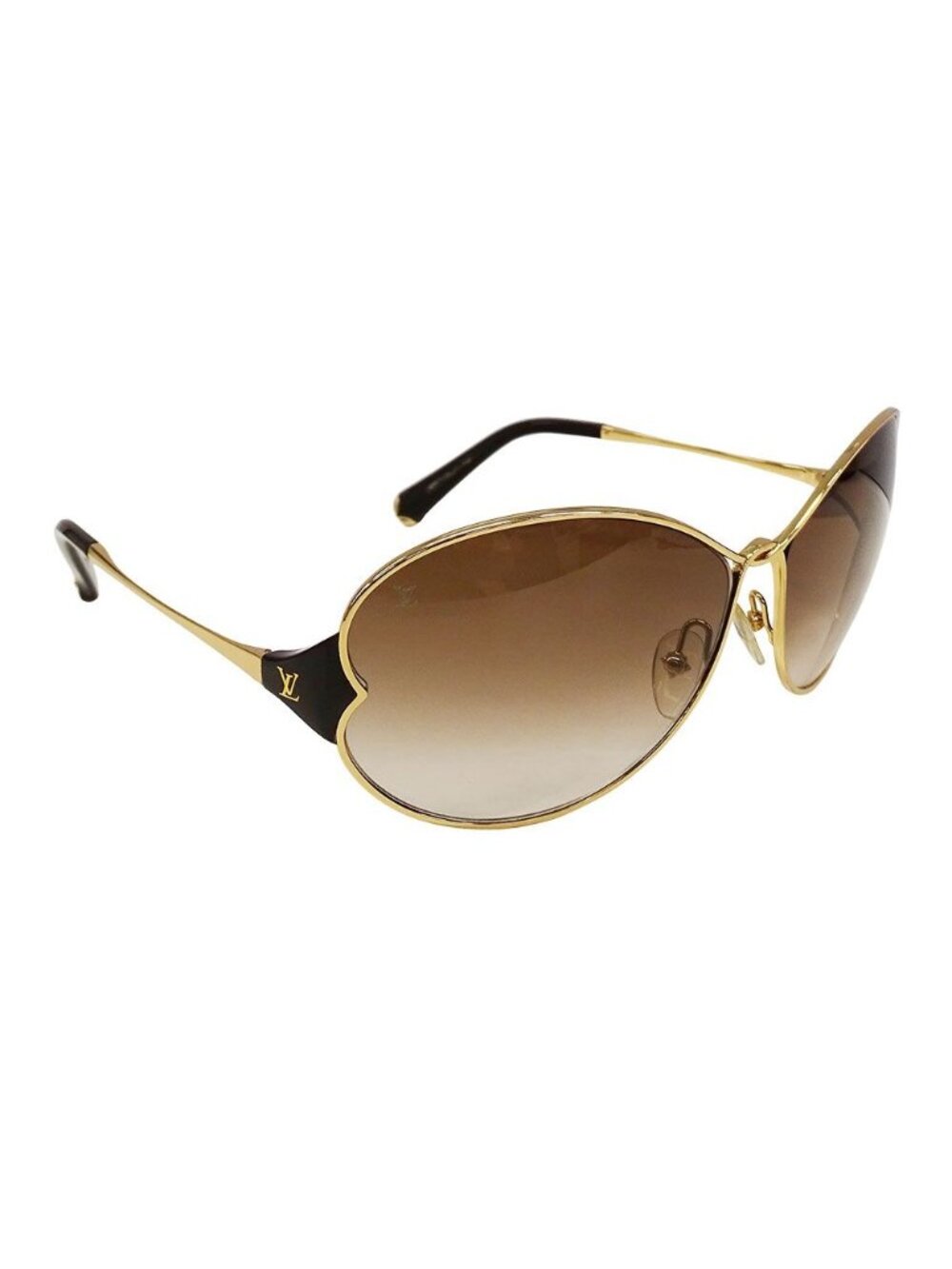 Louis Vuitton Sunglasses Metal Acetate Daisy Gold Brown Petal Motif Feminine - Picture 2 of 13